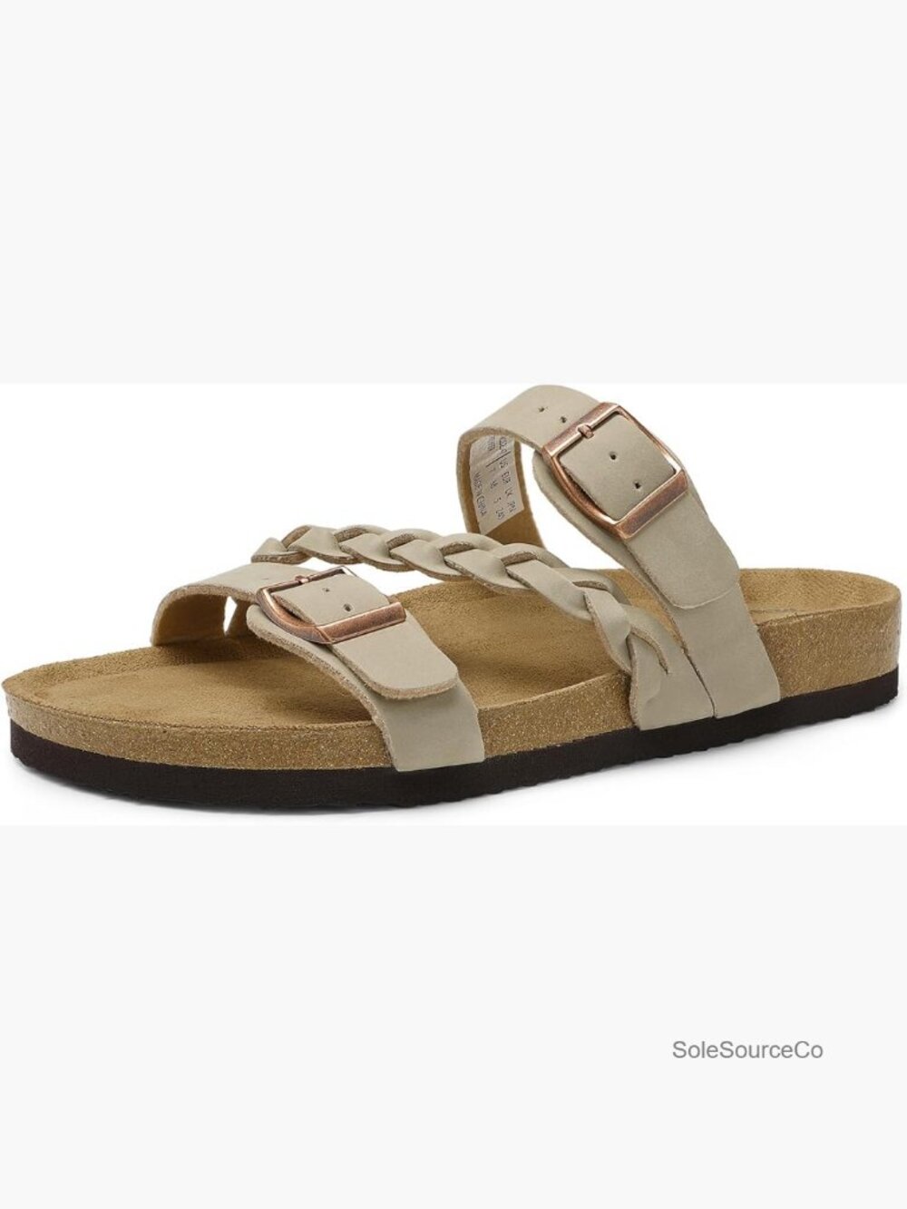 Women's Slides Cork Footbed Sandals Comfortable Walking Slip-on Flat Sandals